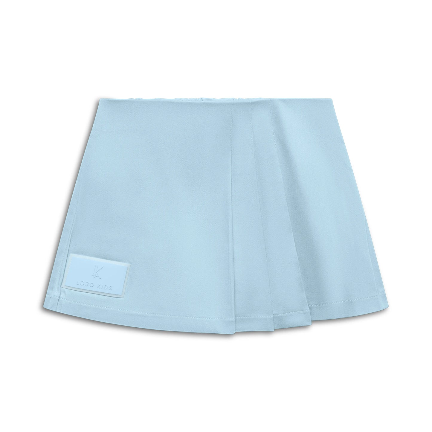 Cotton skort with box pleats and signature patch