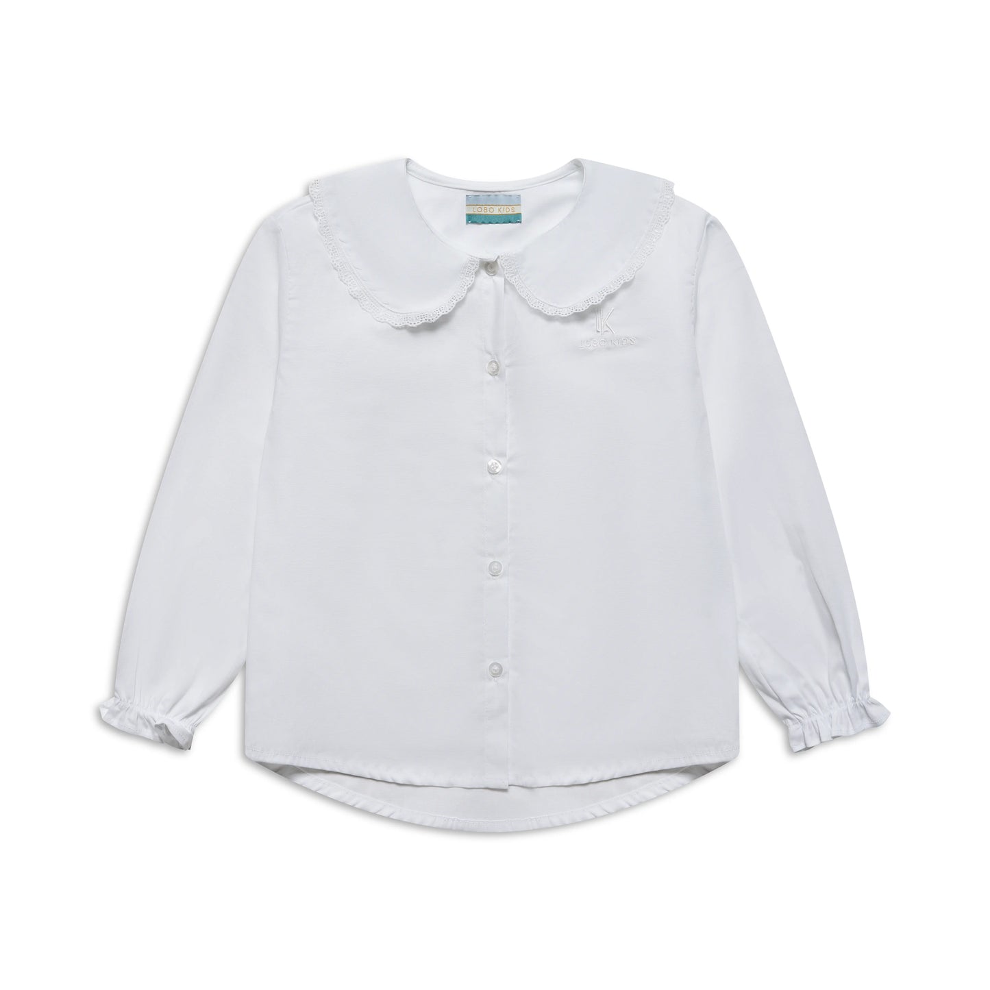 Girls' cotton blouse with delicate trim