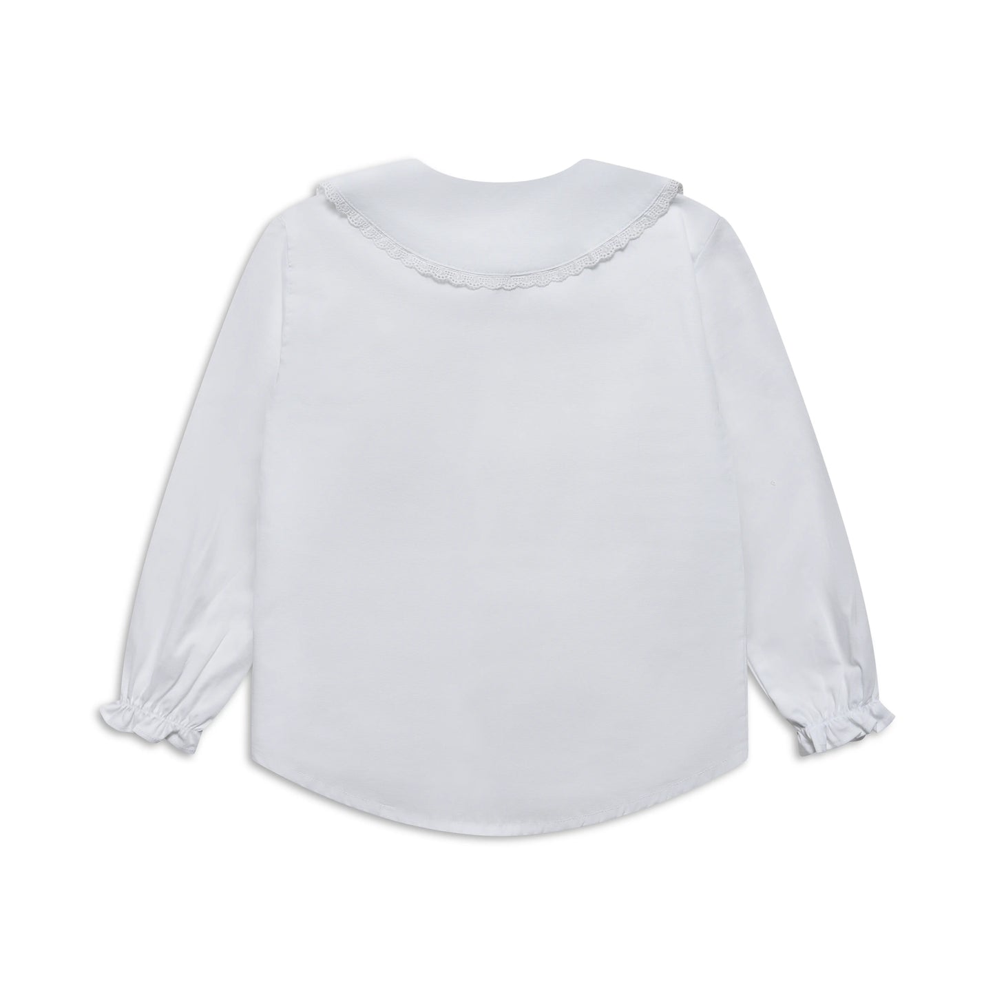 Mädchenbluse aus Baumwolle mit feiner Bordüre