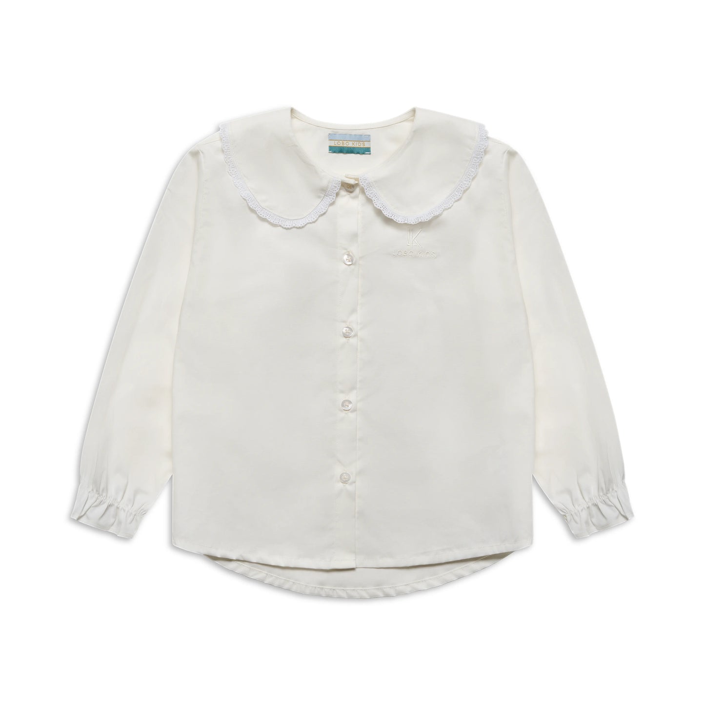 Girls' cotton blouse with delicate trim
