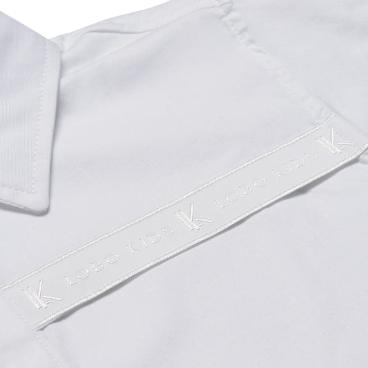 Jungenhemd aus Baumwolle mit Jacquard-Leiste