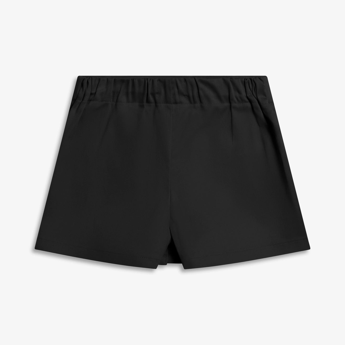 Cotton skort with box pleats and signature patch