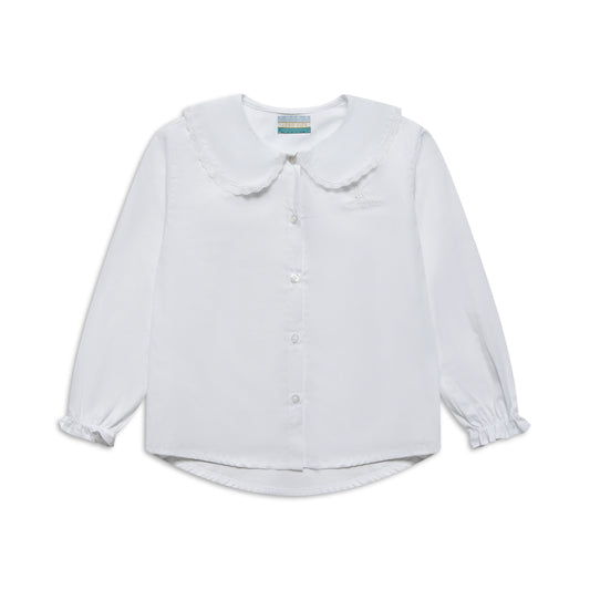 Girls' cotton blouse with delicate trim