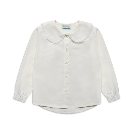 Girls' cotton blouse with delicate trim