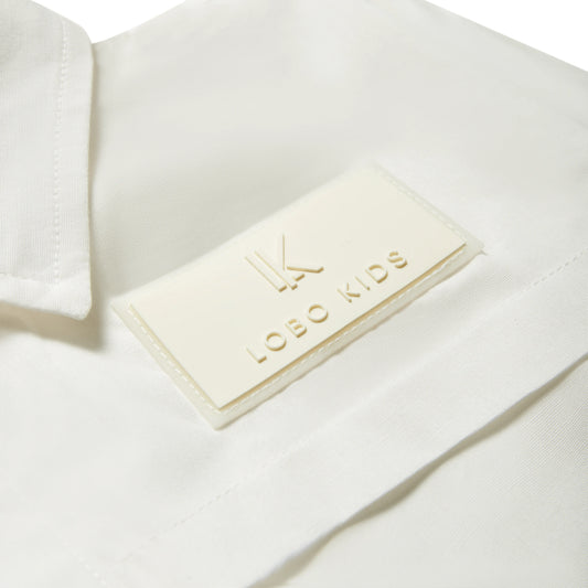 Boys' cotton shirt with signature patch